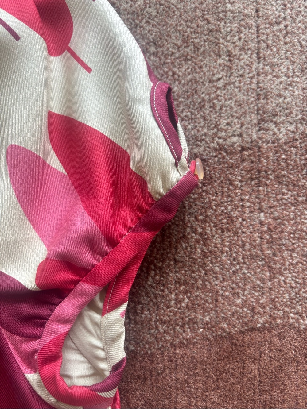 Orla Kiely Pink and Cream Graphic Bow Neck Dress - Sz 1 - Picture 4 of 6